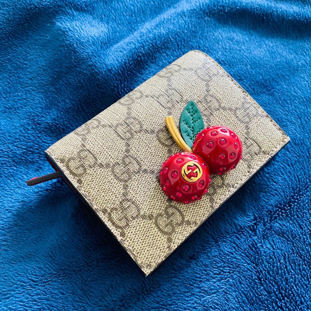 Authentic Gucci Card Case with Cherries